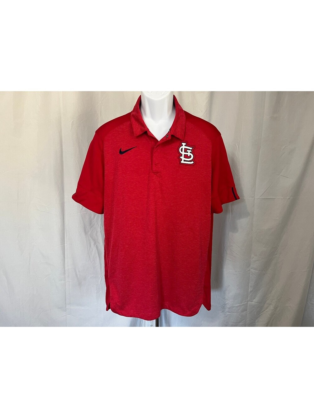 Nike Baseball Men's Red Dri-Fit St. Louis Cardinals Golf Polo Shirt Large L